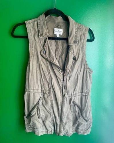 American Eagle  Army Green longline Utility Vest Small