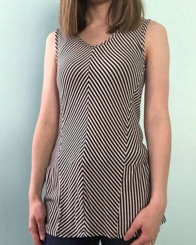 The Moon Half Black & White Striped Sleeveless Knit Blouse