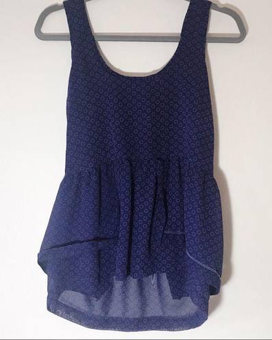 Tommy Hilfiger Tommy Girl Navy Indigo Peplum Tank Pattern Medium