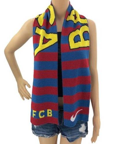 Nike  Blue Red Yellow Knit FCB Barcelona Spain Football Futbol Soccer Scarf