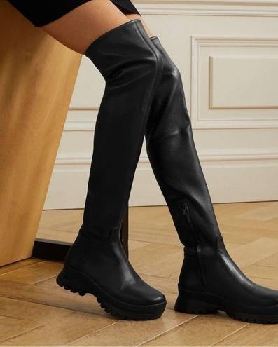 Loeffler Randall  Irma Black Over-The-Knee‎ Platform Leather Boot