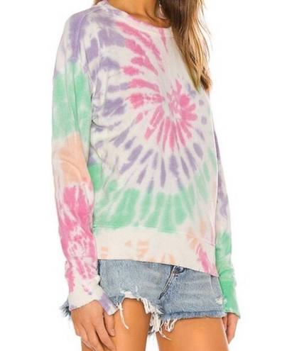 n:philanthropy  Kojak Twist Swirl Tie Dye Pullover Crew Neck Sweatshirt Pink S