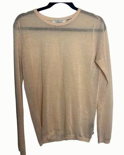 Maison Scotch  Sheer Peach Cover Up Long Sleeve Sweater Size 3 (medium 8)