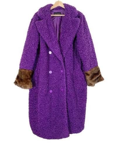 Eloquii  Bouncle Sherpa Teddy Coat Size 18/20 NWT Purple