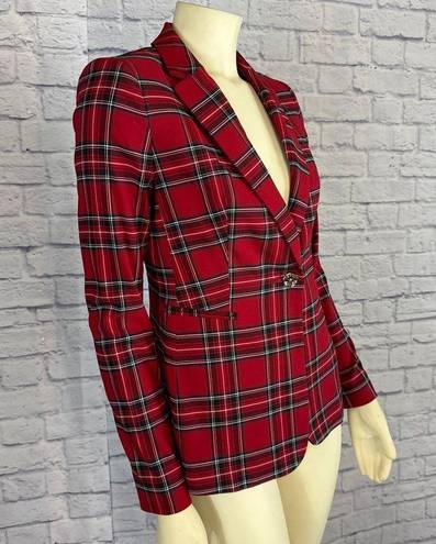 Tommy Hilfiger   Red Plaid One-Button Blazer size 4 slim