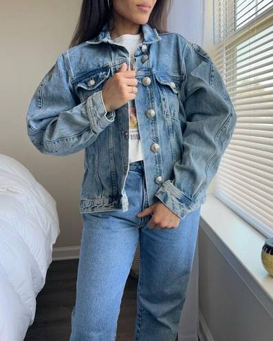 River Island Distressed Denim Jacket 100% Cotton Size 10