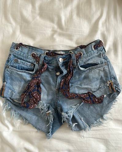 Free People Distressed Denim Shorts