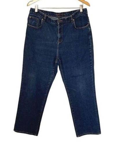 Krass&co Lauren Jeans  Womens Classic Straight Leg Jeans Denim Dark Wash Blue Size 14W
