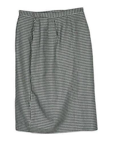 Dress Barn Vintage  Black White Gingham Plaid High Waisted Pencil Skirt Size 6