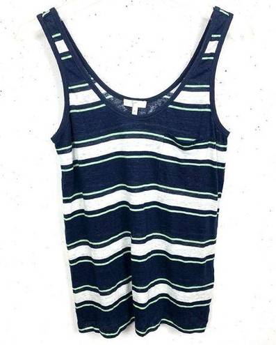 Joie  Carmenella Striped Linen Tank Top Navy Size XS