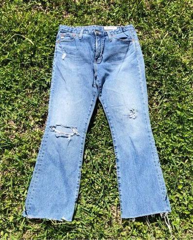 AG Adriano Goldschmied Adriano Goldschmied Ag-ed Distressed denim high rise Jodi crop jeans, size 28R