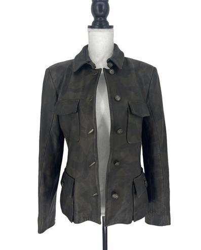 COOGI  Australia Vintage Camo Leather Blazer Jacket