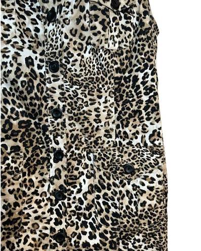 Chico's  Ladies Sleeveless Button Down Safari Leopard Print Dress Size 2