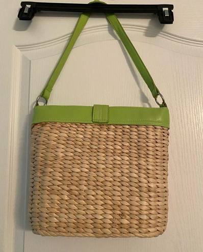 EGO Tan Woven Straw Shoulder Bag Purse Women’s Tote