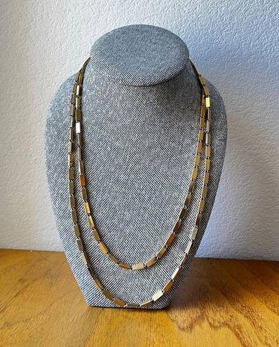 Monet  Signed Vintage Gold Plated Paperclip Link Necklace 26”
