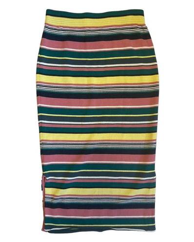 Anthropologie  Maeve Women’s Sz M Stripe Knit Lana Sweater Straight Midi Skirt