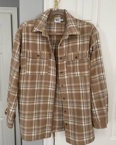 Princess Polly Tan Plaid Flannel