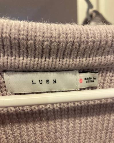 Lush Clothing Lush Purple Collared Cropped Sweater 