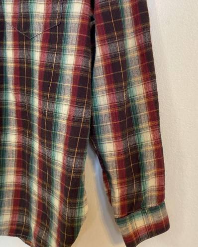 Krass&co Russ Sport  Women’s Comfy Cotton Button Down Plaid Shirt Size Large