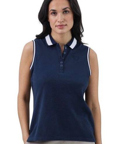 CHAPS  Womens Sleeveless Polo Shirt Size XL Navy & White New