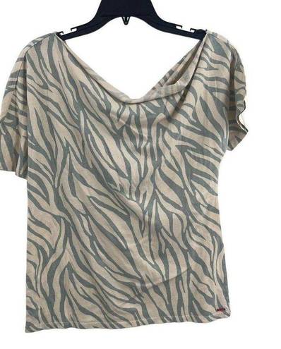 n:philanthropy Zebra Stripe Short Sleeve Tee Small New