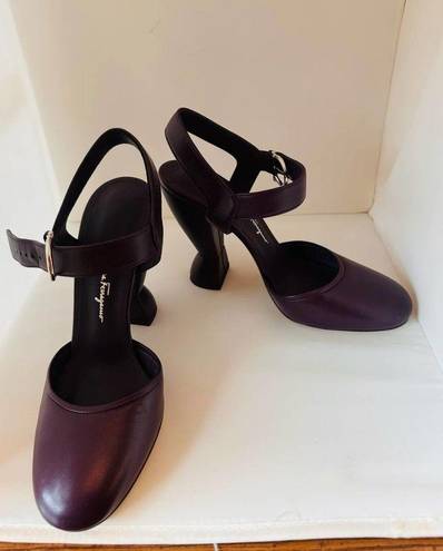 Salvatore Ferragamo  Gazania Mary Jane Sandal eggplant size 7