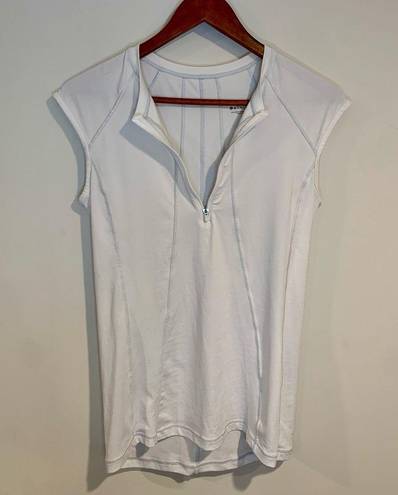 Athleta  Pacifica UPF White Quarter Zip Swim Cover Up Tank