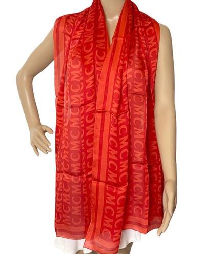 MCM  Silk Logo Ruby Red Summer Scarf Shawl