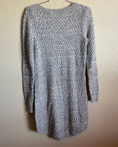 The Loft  Grey Long Sleeve Crew Neck Mini Dress Sweater Dress