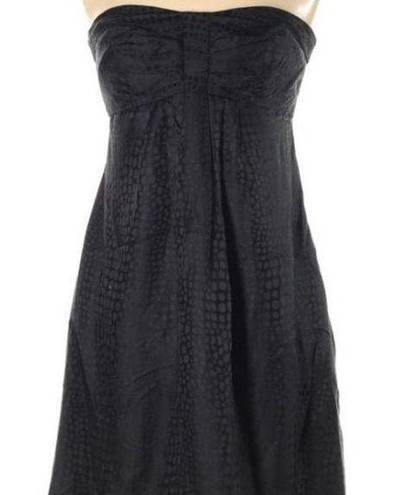 White House | Black Market  Women's Black Silk Mini Strapless Dress Size 4