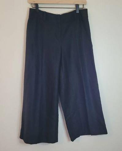 Loft  Black Linen Blend Marisa Wide Leg  Pants