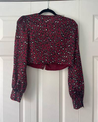 idem Ditto Maroon cheetah Top