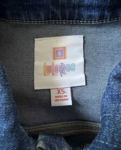LuLaRoe Women’s Denim Jacket With Floral Pattern Size XS