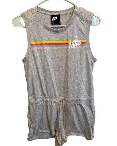 Nike  Grey One Piece Romper Rainbow Stripe Cotton Lounge Set Size Small