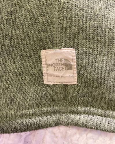 The North Face Women's Sweater Large Green Shawl Collar Fleece Lined Sweater