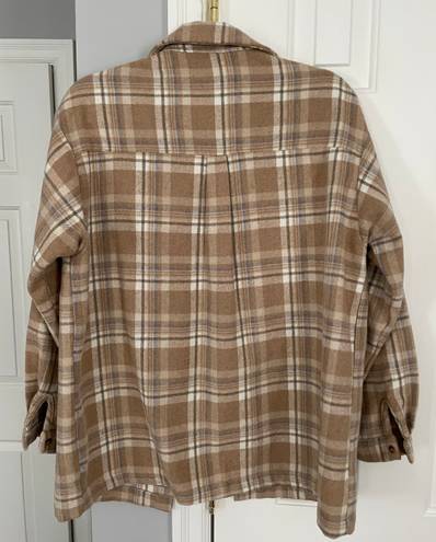 Princess Polly Tan Plaid Flannel