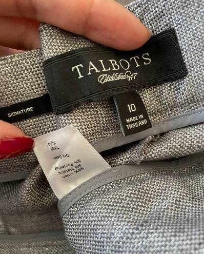 Talbots NWOT  Signature Linen Trousers Metallic shiny Casual Skinny Ankle Crop Dress Pants Work beach summer Straight