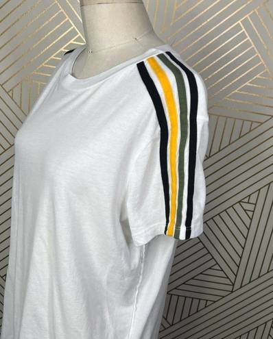 n:philanthropy  Verbena Stripe Shoulder T-Shirt in White Size US Medium