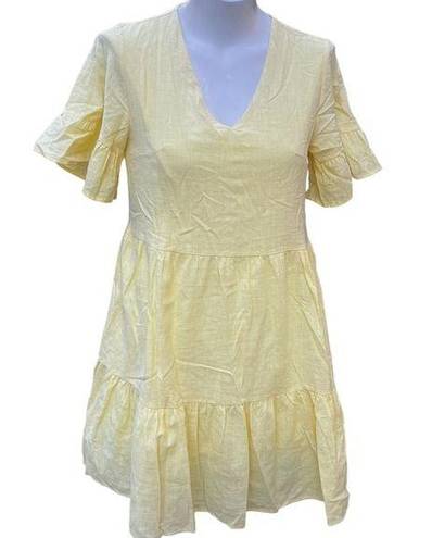 Fancyinn  yellow short sleeve dress