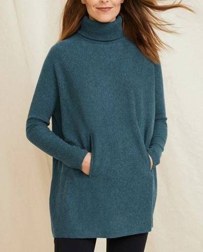 Garnet Hill  Oversized Turtleneck Sweater Teal