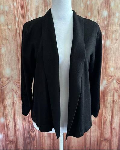 89th and Madison  Black Shawl Collar Open Cardigan