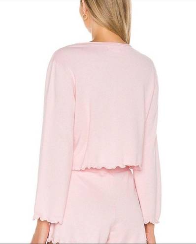 Lovers + Friends  Mica Long Bell Sleeve Crop Sweater With Frill Hem Size S