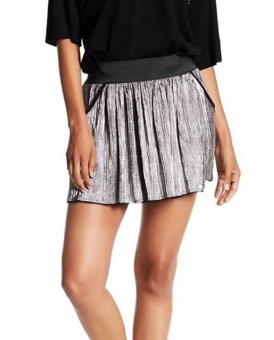 Zadig & Voltaire  Pleated Mini Skirt Jaffar Silver Size Medium 38