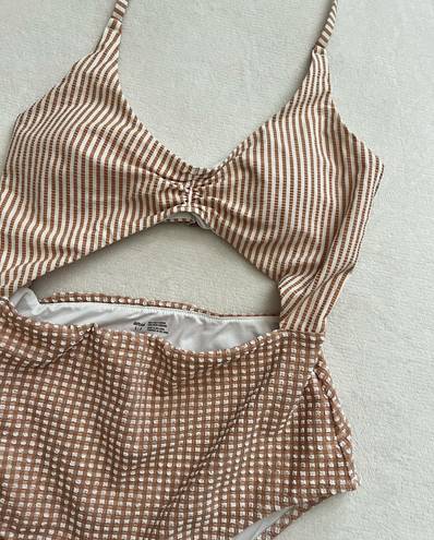 Aerie Gingham and Striped Swimsuit One Piece