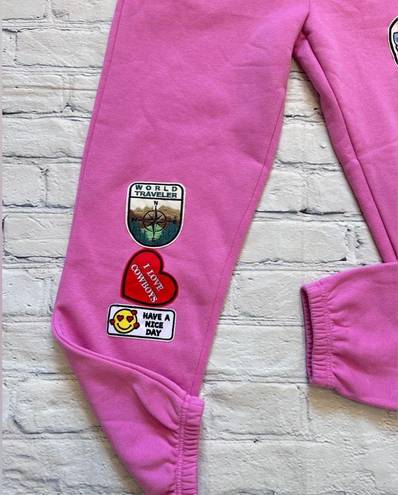 Bubblegum NWOT Vinyl Icons Patch Sweatpants in Pink 