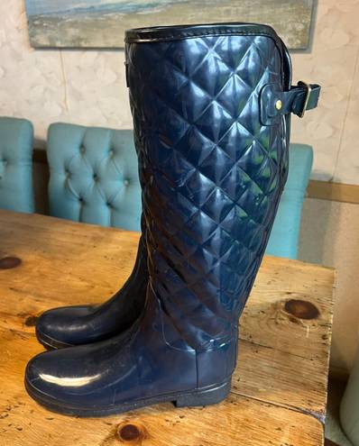 Hunter Refined Gloss Quilted Tall Rain Boots