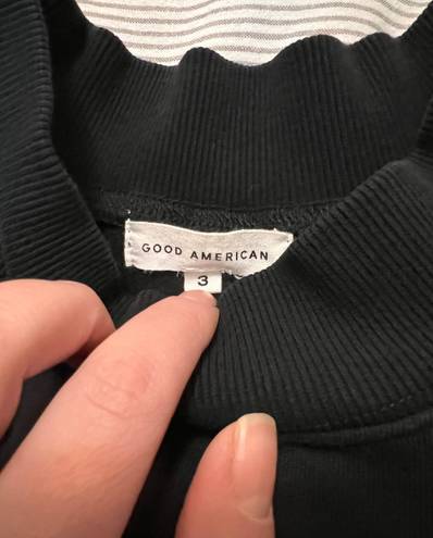 Good American Black Cropped Pull Over