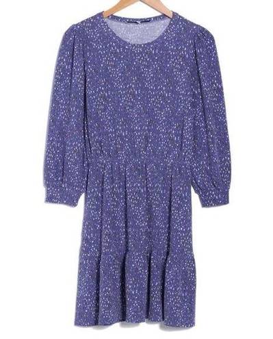 Collective Concepts  Dress Blue Ruffle Long Sleeve Midi Soft Boho Casual NWT XL