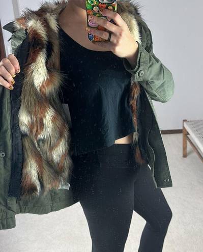 American Eagle : 3-in-1 Olive Green Faux Fur Utility Jacket