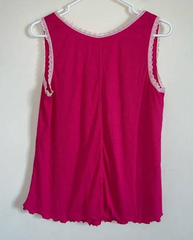 Xhilaration  tank sleep size large pink white lace LIKE NEW